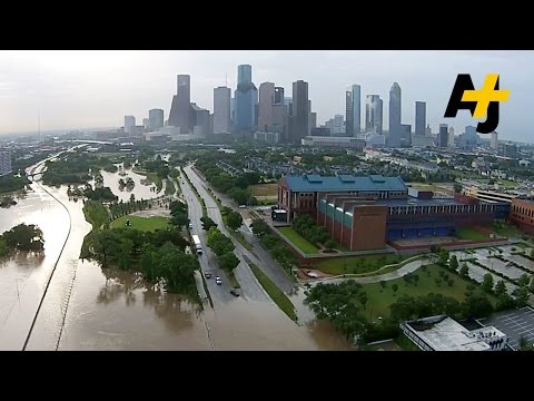 Drone Footage Shows Huge Floods In Houston, Texas