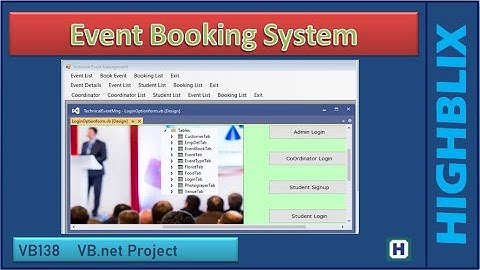 Event Booking System | Visual Basic VB.net CSharp Java Mini Major Final Year Project Idea Demo VB138