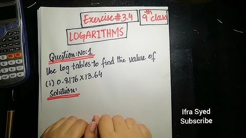 9th Class| Exercise # 3.4 | Q # 1 | Logarithms |  Mathematics | Ifra Syed | in Urdu \ Hindi