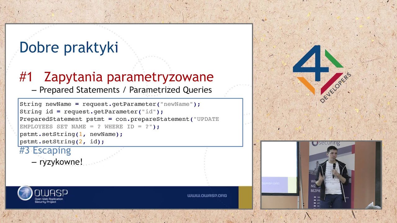 4Developers 2015: 10 przykazań bezpiecznego kodowania (W. Dworakowski)