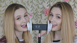 ASMR Twin Ear Eating and Mouth Sounds w/ Tongue Fluttering (NO TALKING)