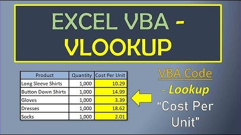 VBA VLookup Function