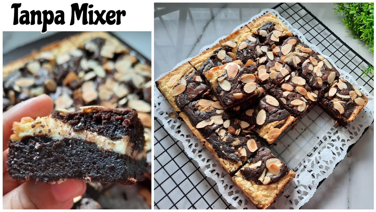 CHEESECAKE BROWNIES TANPA MIXER