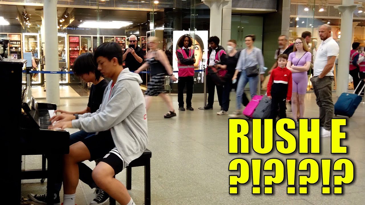 BRAVE or INSANE? Playing RUSH E Four Hands in Public By Ear | Cole Lam 15 Years Old