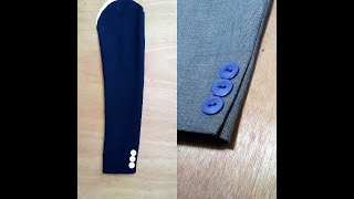How to sew a Sleeve  Functioning Sleeve Buttons  of a Tailored Jacket