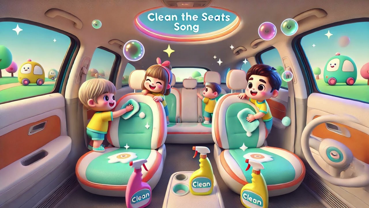 🧼🪑 “Clean the Seats Song!” | Car Clean-Up Fun 🚗🎶 | Sing & Shine While| Nursery Rhymes & Kids Songs