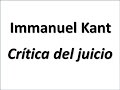 Immanuel Kant: Crítica del juicio