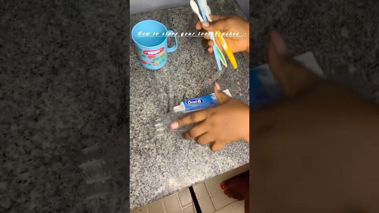 How to keep toothbrushes upright. 