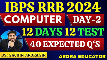 IBPS RRB PO/Clerk 2024 | Computer Awareness Classes | RRB Computer Knowledge for Bank Exams | Day 2