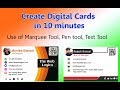 Digital card use of Marquee Tool, Pen tool, Text Tool