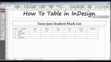 How To Table in Adobe InDesign CS3 Tamil