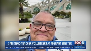San Diego Teachers Volunteers At Migrant Shelter