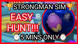 HOW TO GET HUNT BADGE  IN STRONGMAN SIMULATOR ROBLOX EVENT 2024