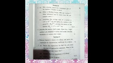 HPU BSc 3rd year Nuclear and particle Physics question paper April 2022