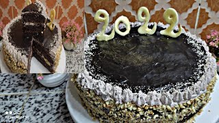 كيك رأس السنة 2022🍰 حلوة الكريم ساهلة و بلا تعقيدات بمقادير بسيطة ممكن تفرحي وليداتك