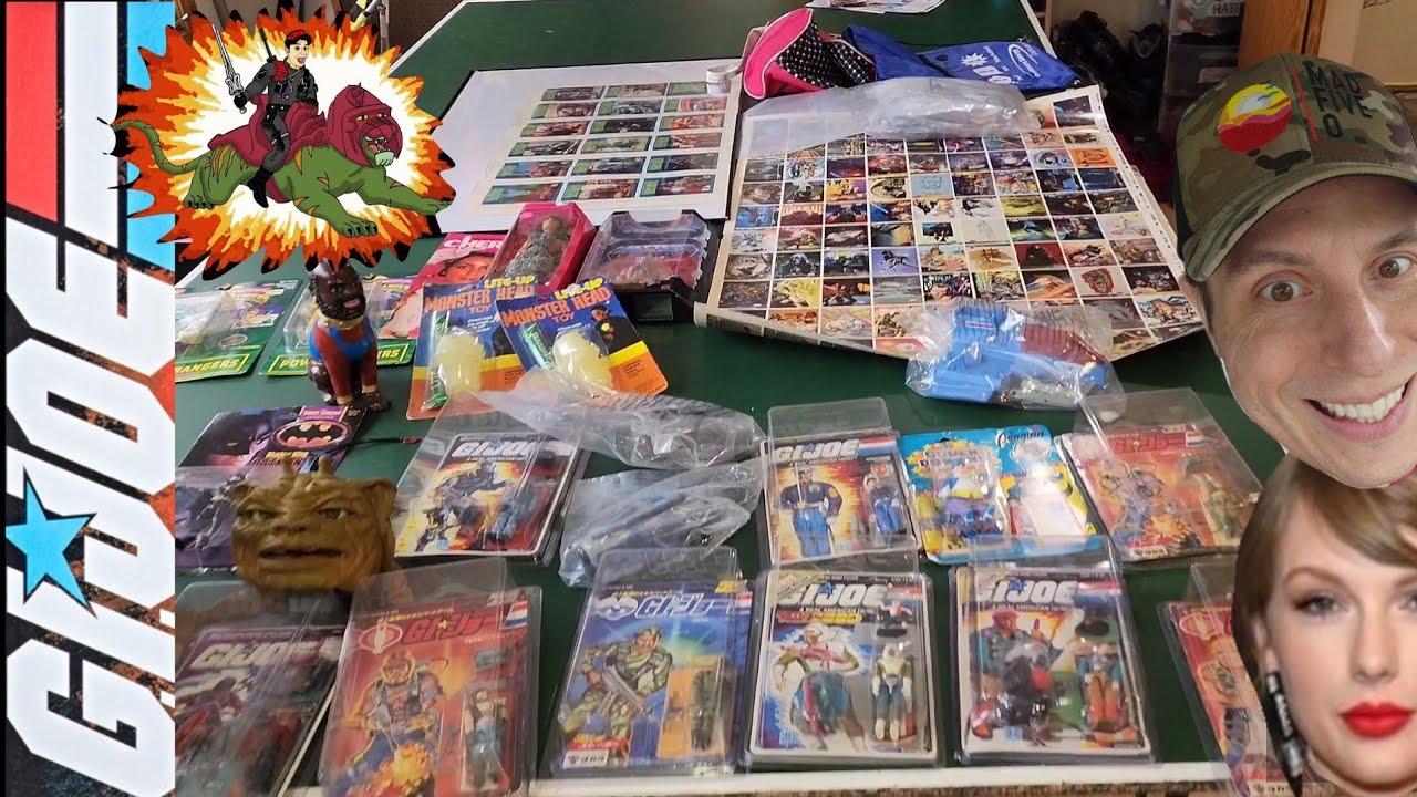 Huge Lot / HAUL of TOYS & Action Figures that I bought at Kane County Toy Show - Gi Joe, Heman RARE