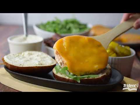 Alaskan Salmon Burger with Bacon