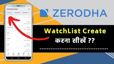 How To Create WatchList On Zerodha Kite   Create & Edit Watchlist On Zerodha Kite