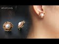 Rose stud earrings. How to make beaded earring. Jewelry DIY