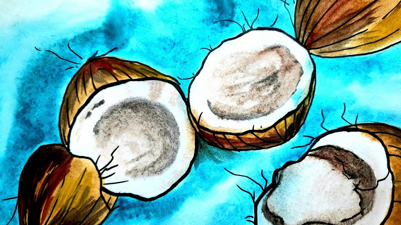 Как легко нарисовать кокос