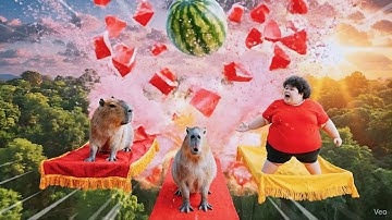 Capybara và cuộc đua thảm bay #capybara