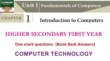 11th computer technology chapter 1 Introduction to computer bookback answers