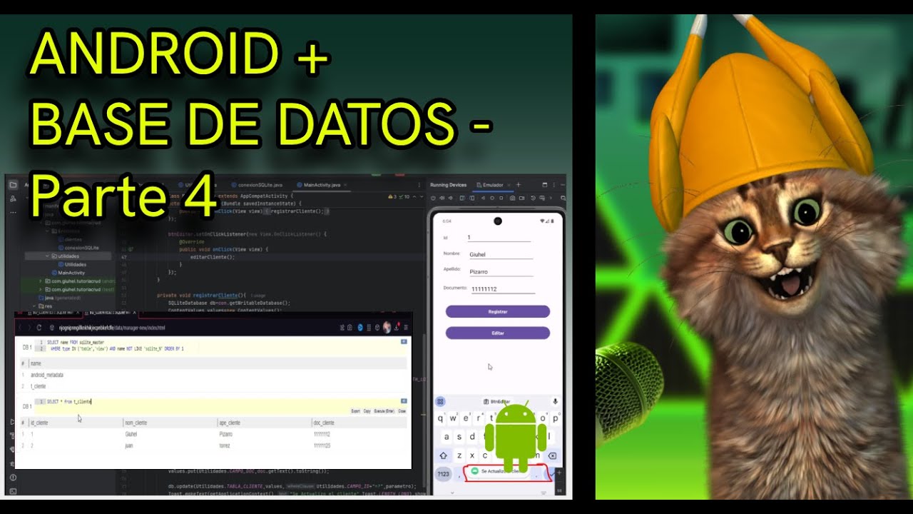 CRUD Android Studio + SQLite - Editar datos - YouTube