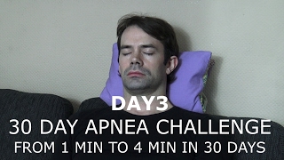 30 DAY BREATH HOLD CHALLENGE DAY 3 - APNEA TRAINING 1 MIN TO 4 MIN IN 30 DAYS