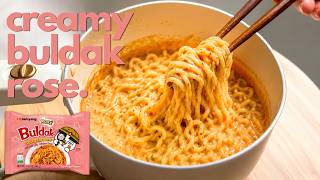 THE CREAMIEST SAUCE EVER! 🎀🔥 Creamy Cheesy Samyang Buldak Rose Recipe [ASMR Cooking] | Hunnieland