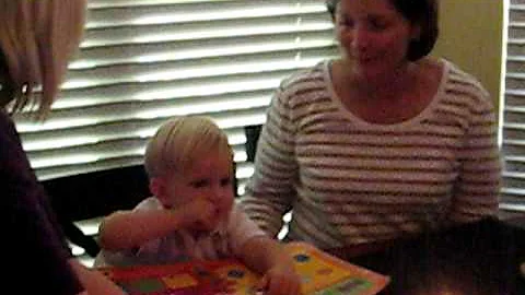 Owen blows out Grandma's Birthday Candles!