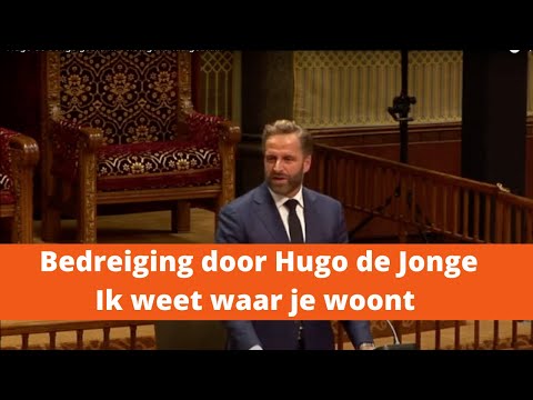 Hugo de Jonge slaat dreigende taal uit