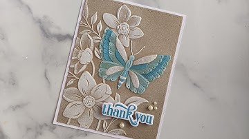 Crafting a pretty card with Serene Garden embossing folder and stencils by Altenew