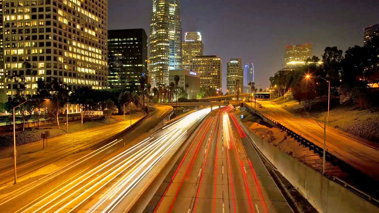 Los Angeles Traffic Time Lapse, California, LA Rush Hour Street Videos -  YouTube