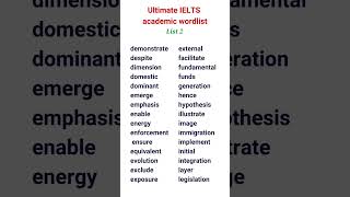 IELTS academic 100 wordlist | List 2 study ielts short shortsfeed