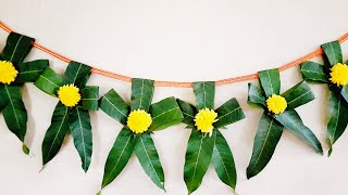 Mango leaves toran || Mango leaves decoration ideas || Pooja decoration || Festival decoration 2021