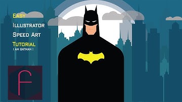 Speed Drawing, How to draw a Geometric flat character, Batman, Adobe Illustrator Tutorial