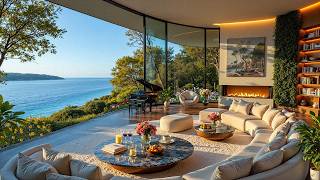 Elegant Jazz & Nature Sounds In Luxury Seaside Room | Quiet Jazz In Morning Summer For Chillout screenshot 5