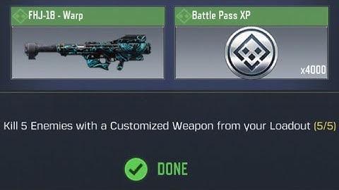 Call Of Duty Mobile Kill 5 Enemies with a Customized Weapon from your Loadout Task Complete