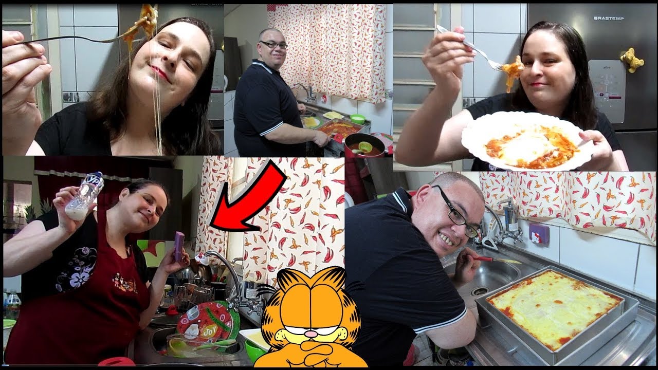 Ian Preparando Lasanha/Deby lavando Louça e Provando a Comida