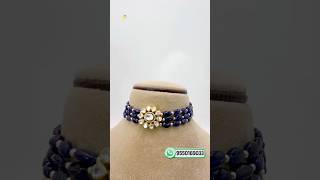Natural Blue Sapphire Choker With Silver Pendant | Customized Handmade Necklace | RH Jewellers