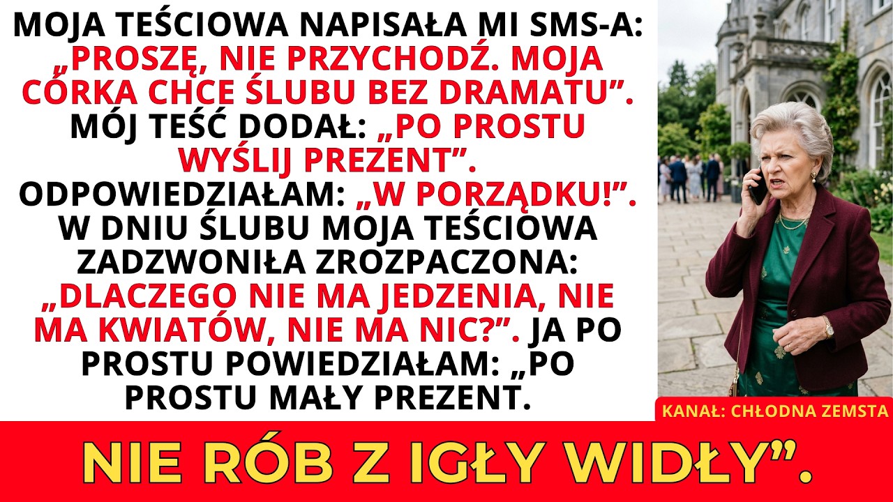 Moja teściowa napisała: „Nie przychodź, chcemy ślubu bez dramatu” — Wtedy mój mąż...