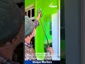 Vibrant Green Wall Transformation: Spray Painting a Room