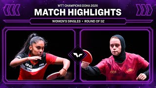 Prithika Pavade vs Aia Mohamed | WS R32 | WTT Champions Doha 2026