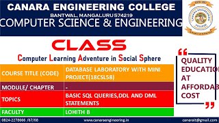 VTU DB-LAB (18CSL58) DATABASE LABORATORY WITH MINI PROJECT[BASIC SQL QUERIES]