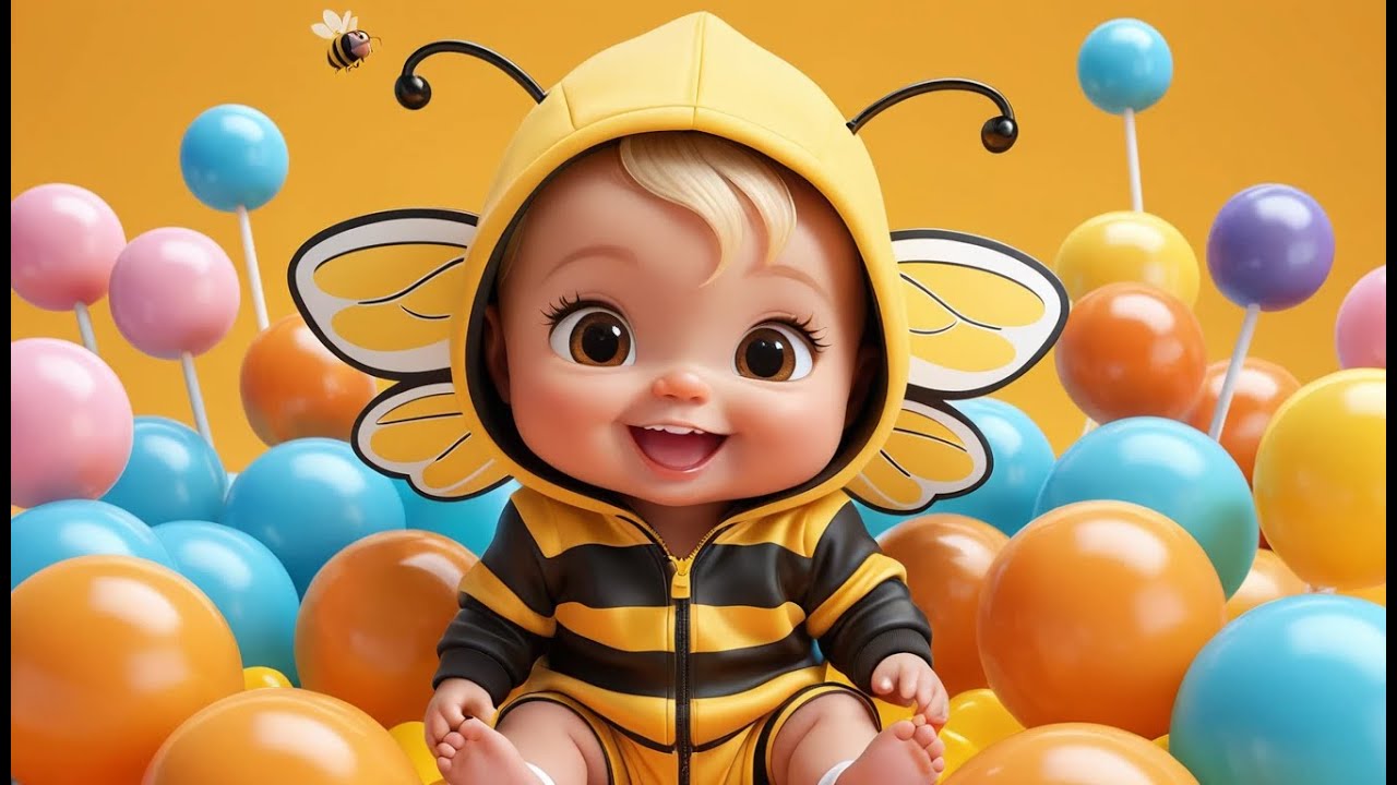 🐝 Little Bees Buzzing in Candy Garden 🍭🌸 | Fun Colors & Counting Song for Kids
