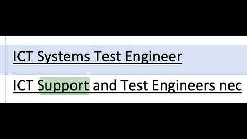 ACS Migration Skills Assessment: ICT Support Engineer vs ICT Support and Test Engineers nec