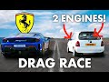 Ferrari 488 pista v twinengine 1200hp corsa  drag race