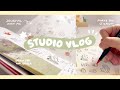 ☀STUDIO VLOG 07 | Cozy journal with me,  making DIY simple stickers, draw February wallpaper ✨