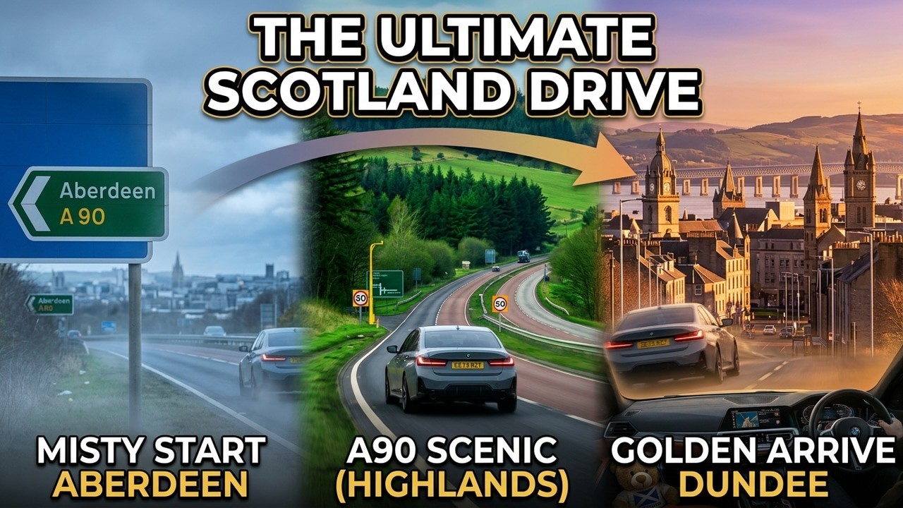 Aberdeen to Dundee A90 Drive | Scottish Countryside Driving Tour 4K