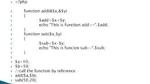 PHP-CALL BY REFERENCE
